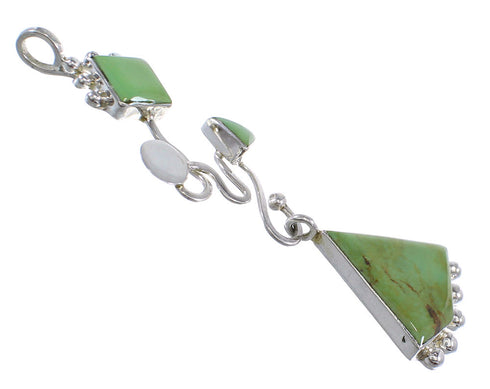 Sterling Silver And Turquoise Slide Southwest Pendant WX57865